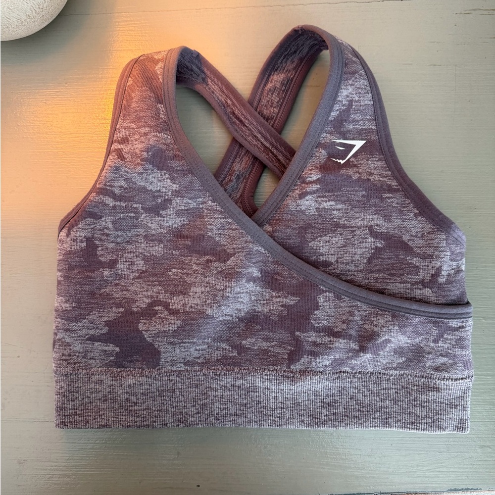 Gymshark Adapt Camo Seamless Sports Bra-Purple